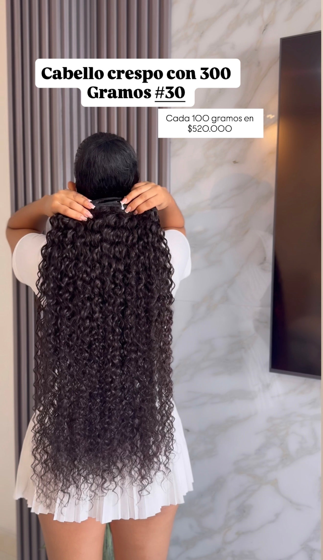 Cabello crespo 300 gramos Largo #30
