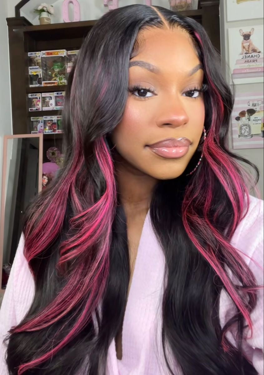 Cabello fucsia para iluminaciones Largo 30