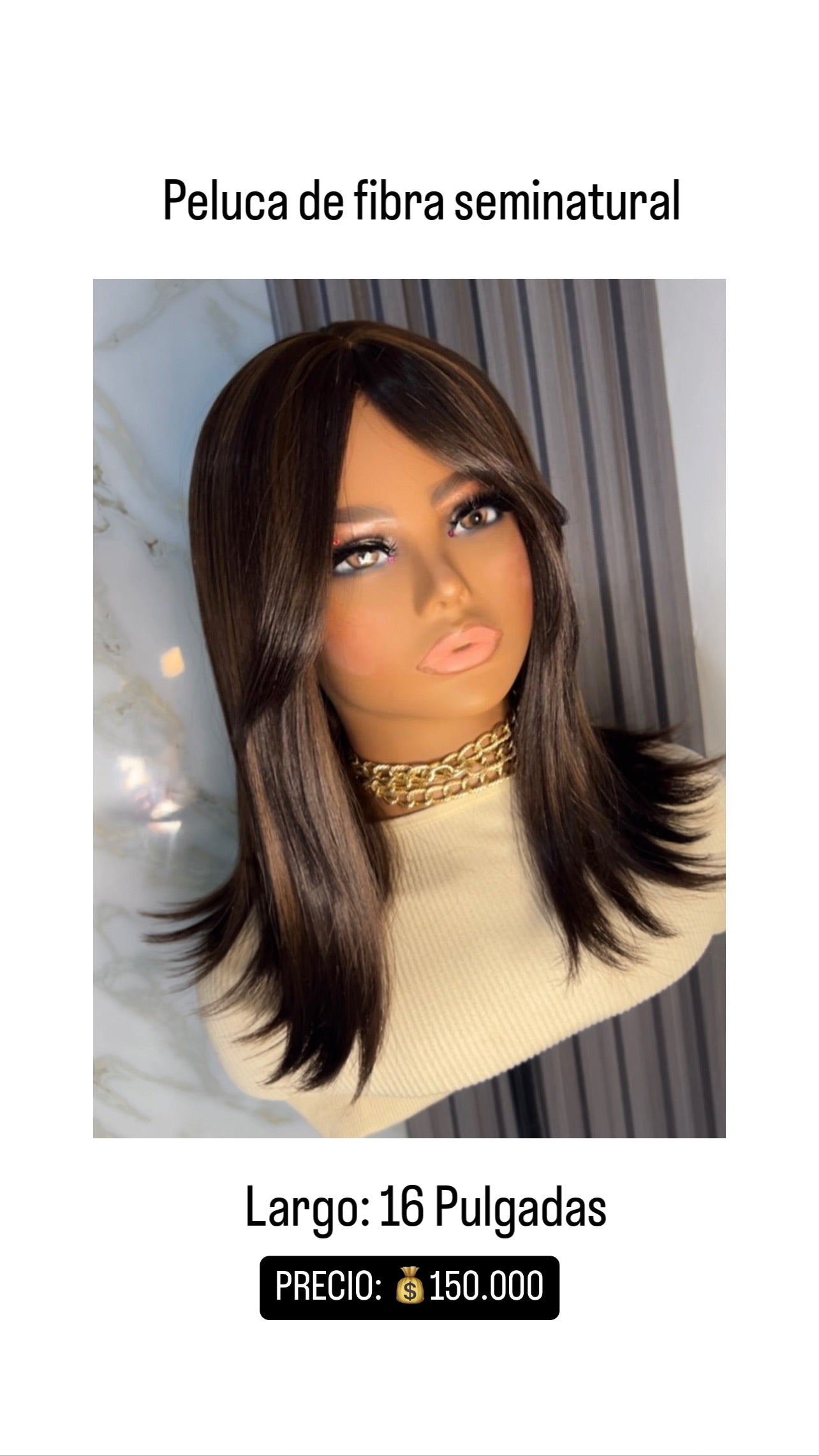 Peluca largo 16