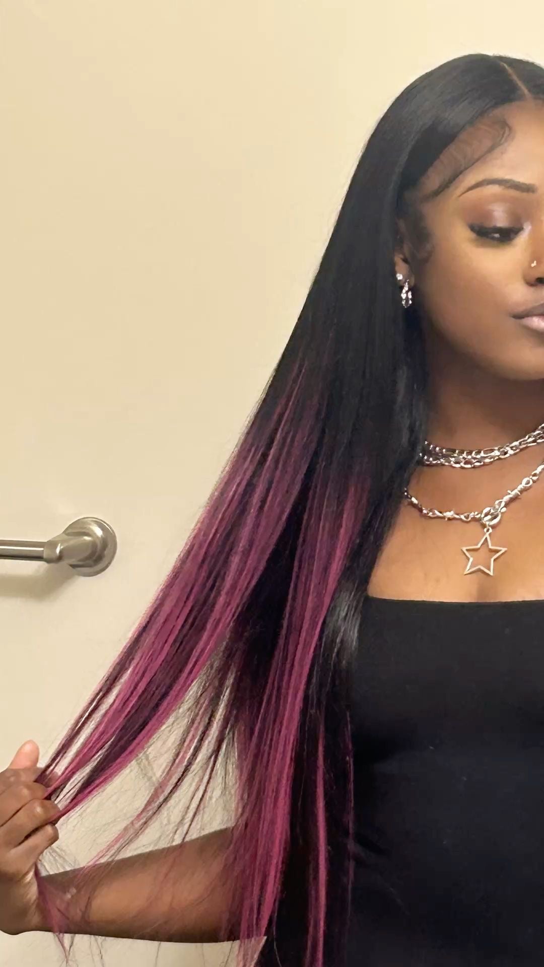 Cabello fucsia para iluminaciones Largo 30